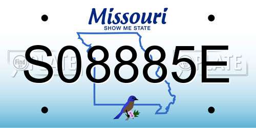 S08885E Missouri License Plate