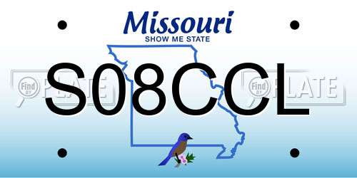 S08CCL Missouri License Plate