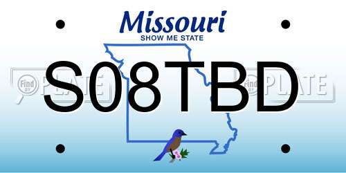 S08TBD Missouri License Plate