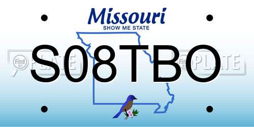 S08TBO Missouri License Plate