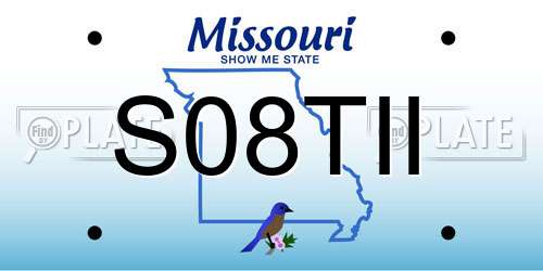 S08TII Missouri License Plate