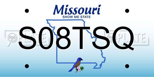 S08TSQ Missouri License Plate