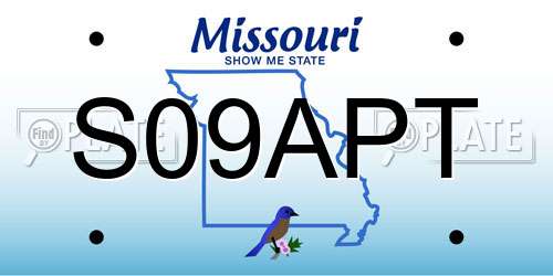 S09APT Missouri License Plate