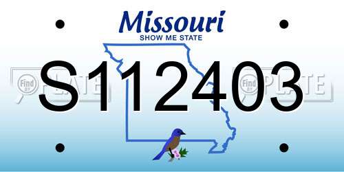 S112403 Missouri License Plate