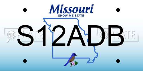 S12ADB Missouri License Plate