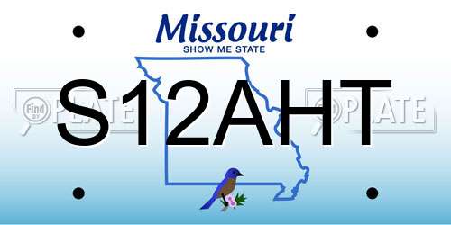 S12AHT Missouri License Plate