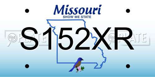 S152XR Missouri License Plate