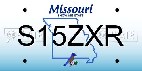 S15ZXR Missouri License Plate