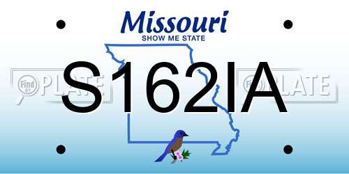 S162IA Missouri License Plate