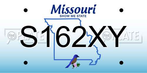 S162XY Missouri License Plate