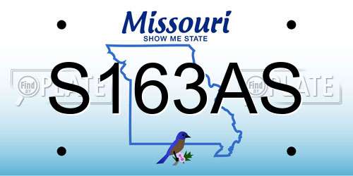 S163AS Missouri License Plate