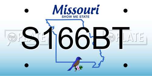 S166BT Missouri License Plate