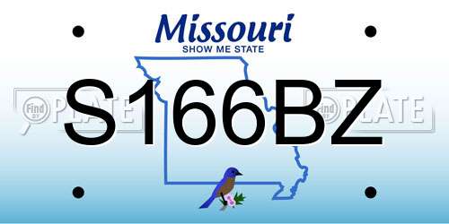 S166BZ Missouri License Plate