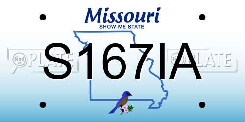 S167IA Missouri License Plate