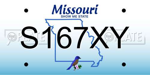 S167XY Missouri License Plate
