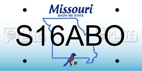 S16ABO Missouri License Plate