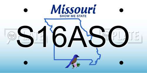 S16ASO Missouri License Plate