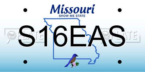 S16EAS Missouri License Plate