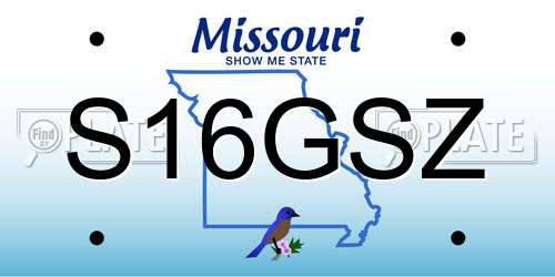 S16GSZ Missouri License Plate