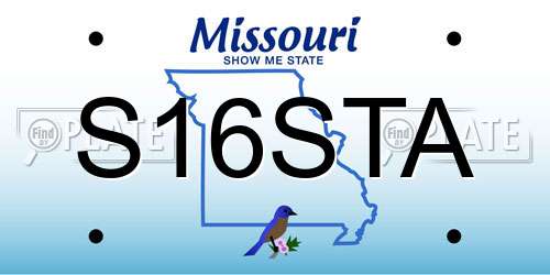S16STA Missouri License Plate