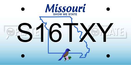 S16TXY Missouri License Plate