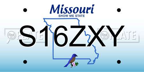 S16ZXY Missouri License Plate