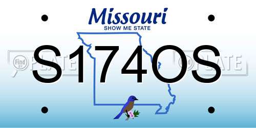 S174OS Missouri License Plate