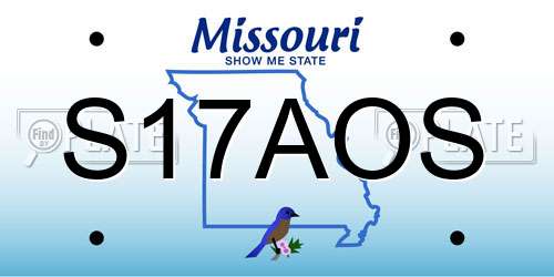 S17AOS Missouri License Plate
