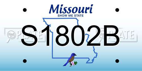 S1802B Missouri License Plate