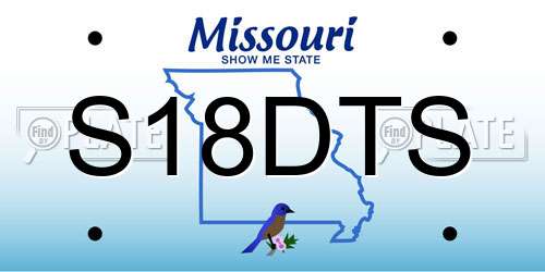 S18DTS Missouri License Plate