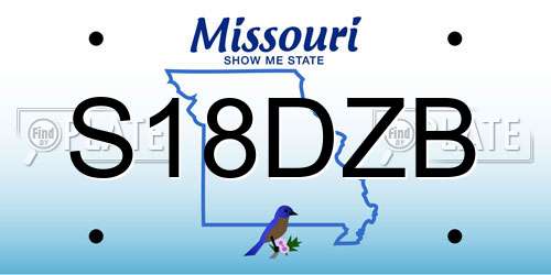 S18DZB Missouri License Plate