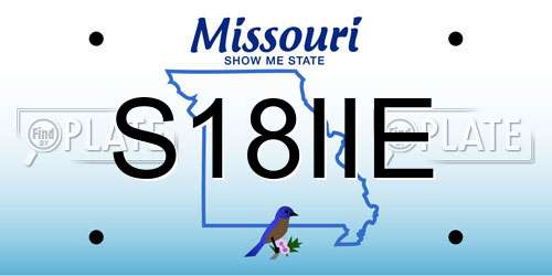 S18IIE Missouri License Plate