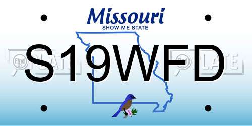 S19WFD Missouri License Plate