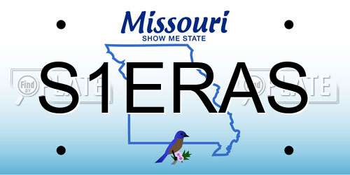 S1ERAS Missouri License Plate