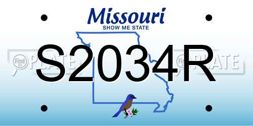 S2034R Missouri License Plate