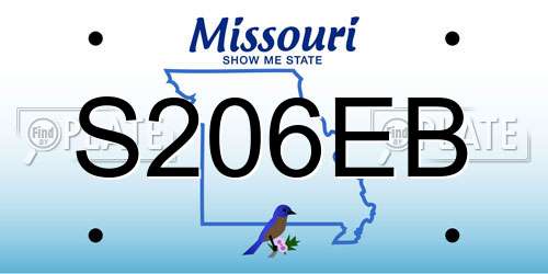 S206EB Missouri License Plate