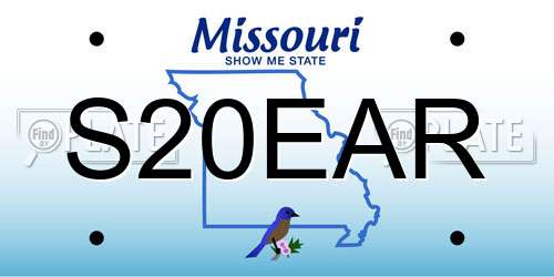 S20EAR Missouri License Plate