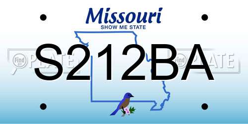 S212BA Missouri License Plate