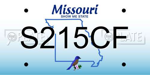 S215CF Missouri License Plate