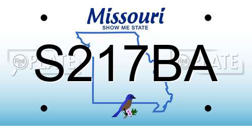 S217BA Missouri License Plate