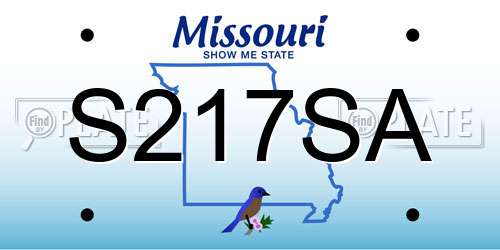 S217SA Missouri License Plate