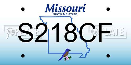 S218CF Missouri License Plate