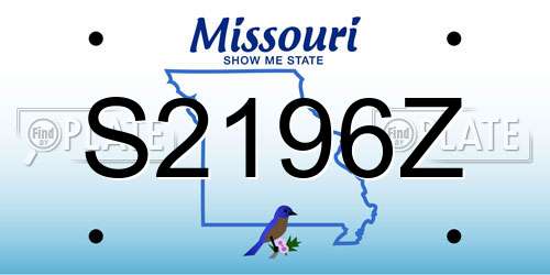 S2196Z Missouri License Plate