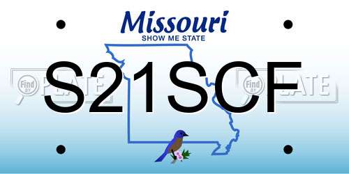 S21SCF Missouri License Plate