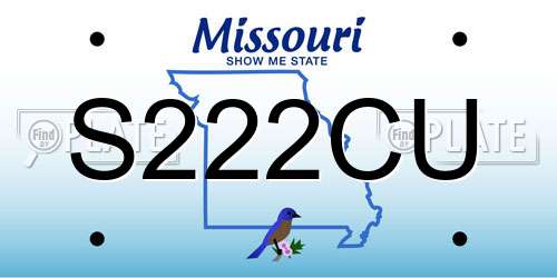 S222CU Missouri License Plate