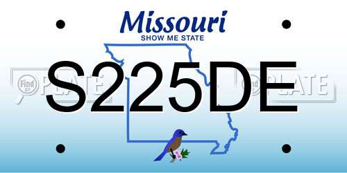 S225DE Missouri License Plate