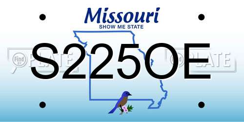 S225OE Missouri License Plate