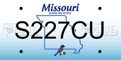 S227CU Missouri License Plate