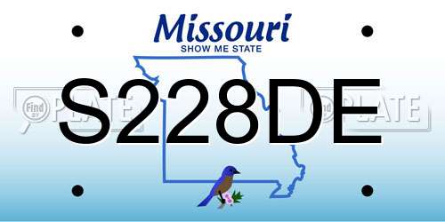 S228DE Missouri License Plate