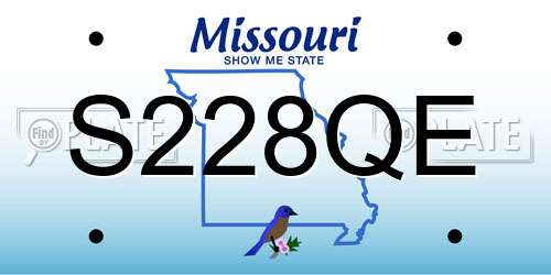 S228QE Missouri License Plate
